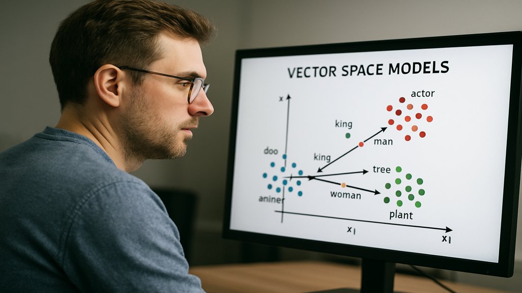 Ein Datenwissenschaftler analysiert Vektorraummodelle auf einem Computerbildschirm.