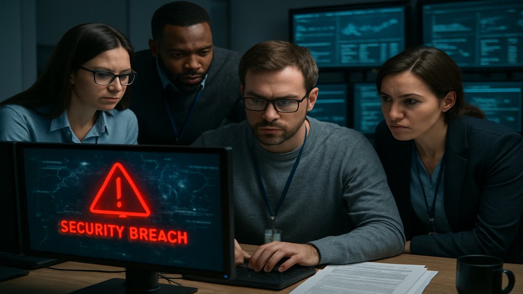 Ein IT-Sicherheits-Team analysiert Sicherheitslücken und plant Schutzmaßnahmen.