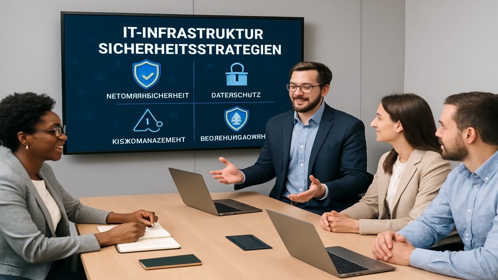 Ein Teammeeting zur Besprechung von IT-Sicherheitsstrategien.