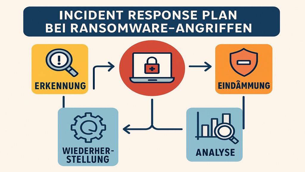 Eine Infografik mit den Schritten eines Incident Response Plans.