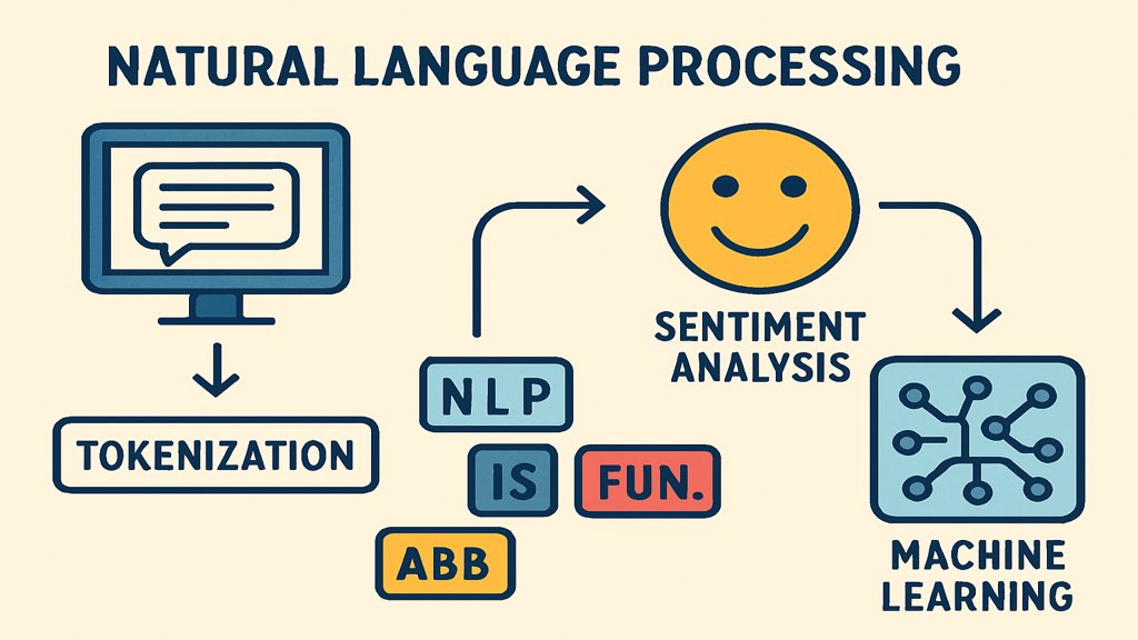 Eine Infografik zur Funktionsweise von NLP.