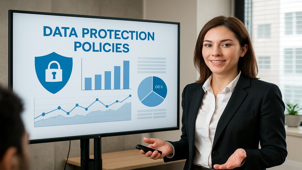 Eine Präsentation zu Datenschutzrichtlinien im Büro.