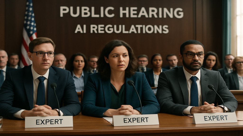 Experten diskutieren öffentlich über KI-Verordnungen.