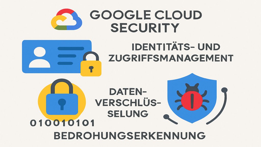 Infografik mit den Funktionen von Google Cloud Security.