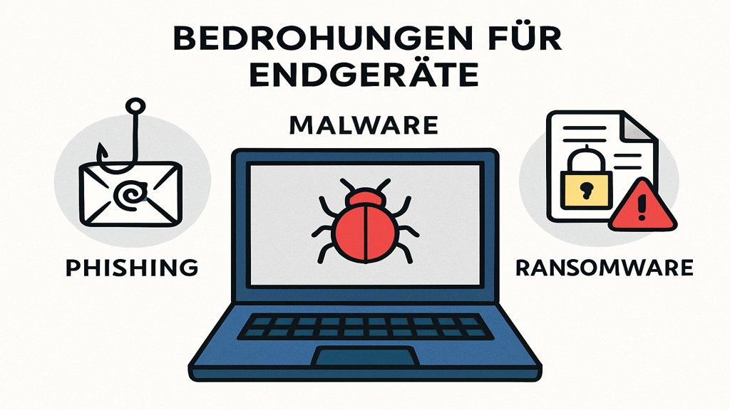 Infografik zu Bedrohungen für Endgeräte.