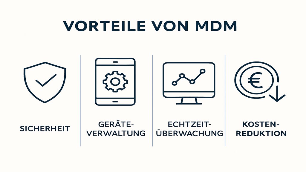 Infografik zu den Vorteilen von Mobile Device Management.