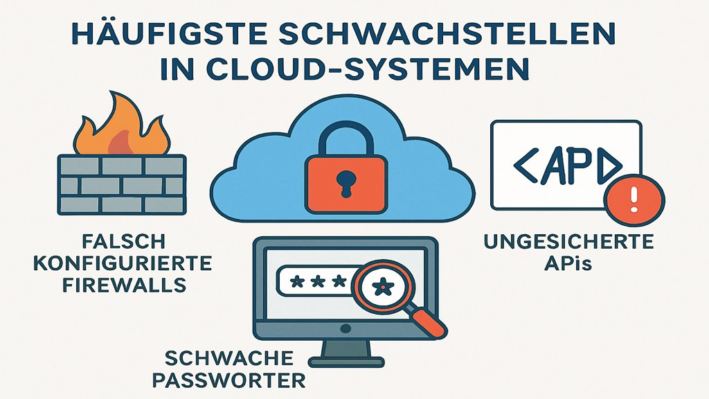 Infografik zu Schwachstellen in Cloud-Systemen.