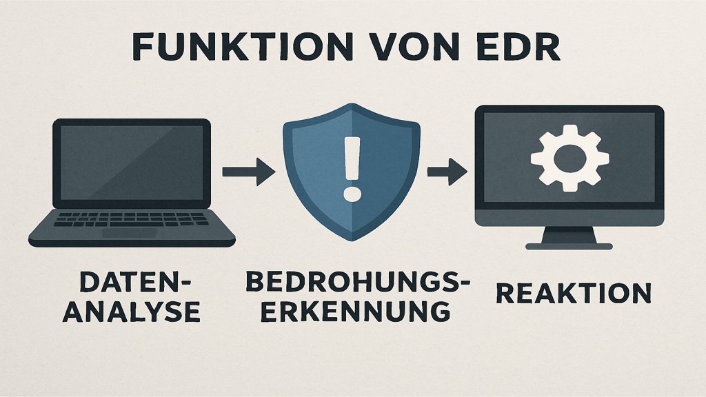 Infografik zur Funktionsweise von Endpoint Detection and Response.