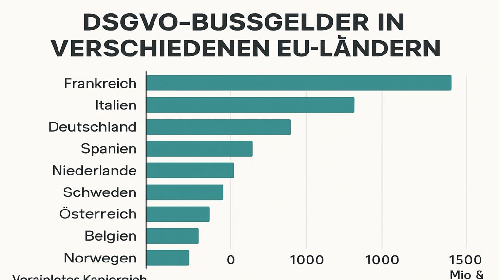 Infografik zur Höhe von DSGVO Bußgeldern in der EU.