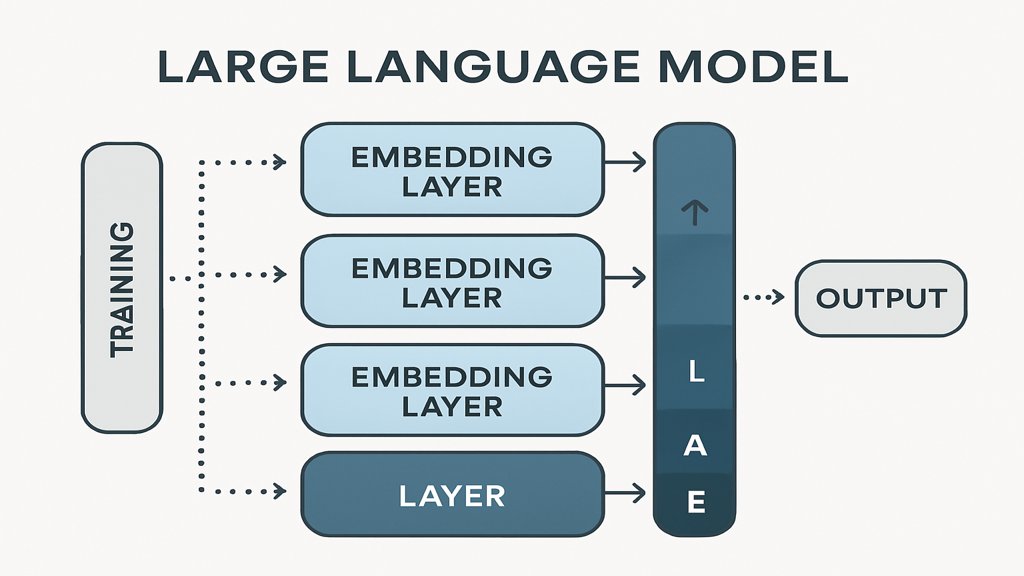 Infografik zur Struktur eines Large Language Models.