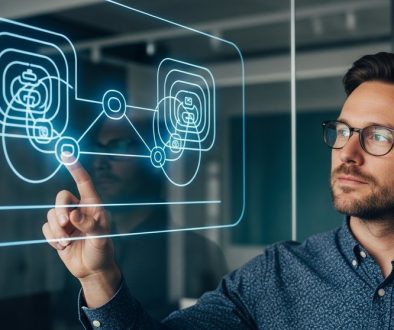 Ein Experte erklärt den Unterschied zwischen KI und Machine Learning an einem Schaubild.