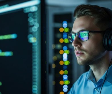 Ein IT-Experte analysiert die Ergebnisse eines Portscans, um die Netzwerksicherheit zu gewährleisten.