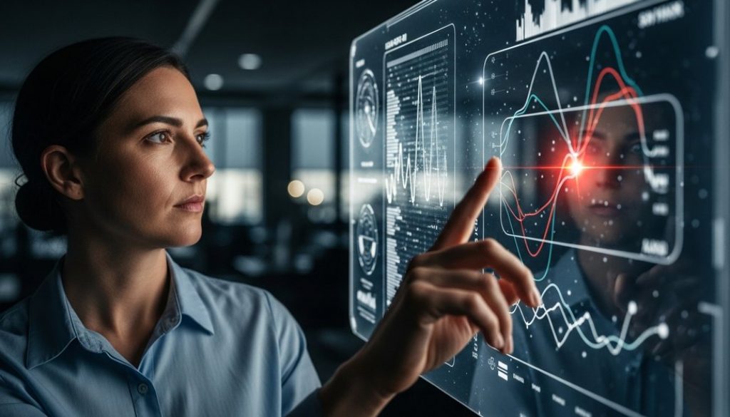 Ein IT-Experte analysiert Indicators of Compromise auf einem Bildschirm.