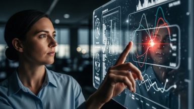 Ein IT-Experte analysiert Indicators of Compromise auf einem Bildschirm.