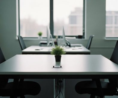 Ein leerer, aufgeräumter Schreibtisch in einem Büro als Symbol für die korrekte Datenlöschung nach Mitarbeiteraustritt.