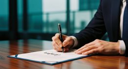 Eine Person unterzeichnet die formelle Bestellungsurkunde zum Datenschutzbeauftragten.