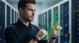 IT-Experte überwacht den Datenverkehr an einem Secure Web Gateway.