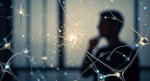 Konzeptbild, das die Funktionsweise neuronaler Netze in Anlehnung an das menschliche Gehirn darstellt.